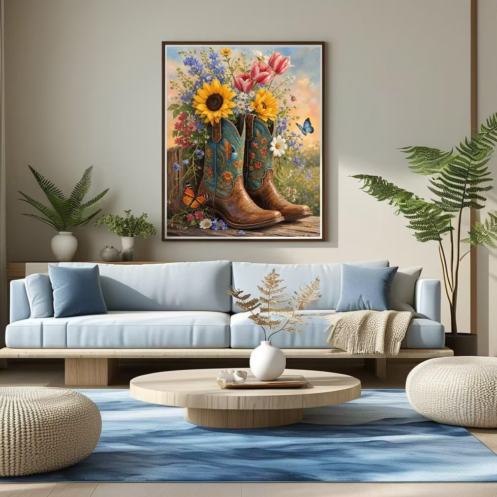 Diamond Painting Botas Kit, Manualidad Creativa y Relajante 80x100cm C8-114