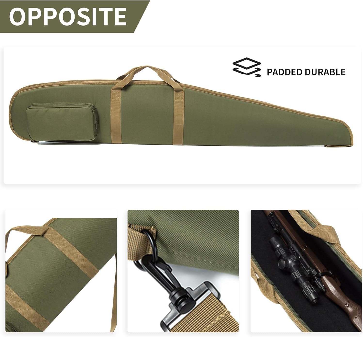 Gun Cases for Rifles Shotgun 44" 48" 52" Multiple Magazine Holder Pouches Outdoor Tactical Accessory Bags Carried By Hand Or Adjustable and Removable Shoulder Strap.
