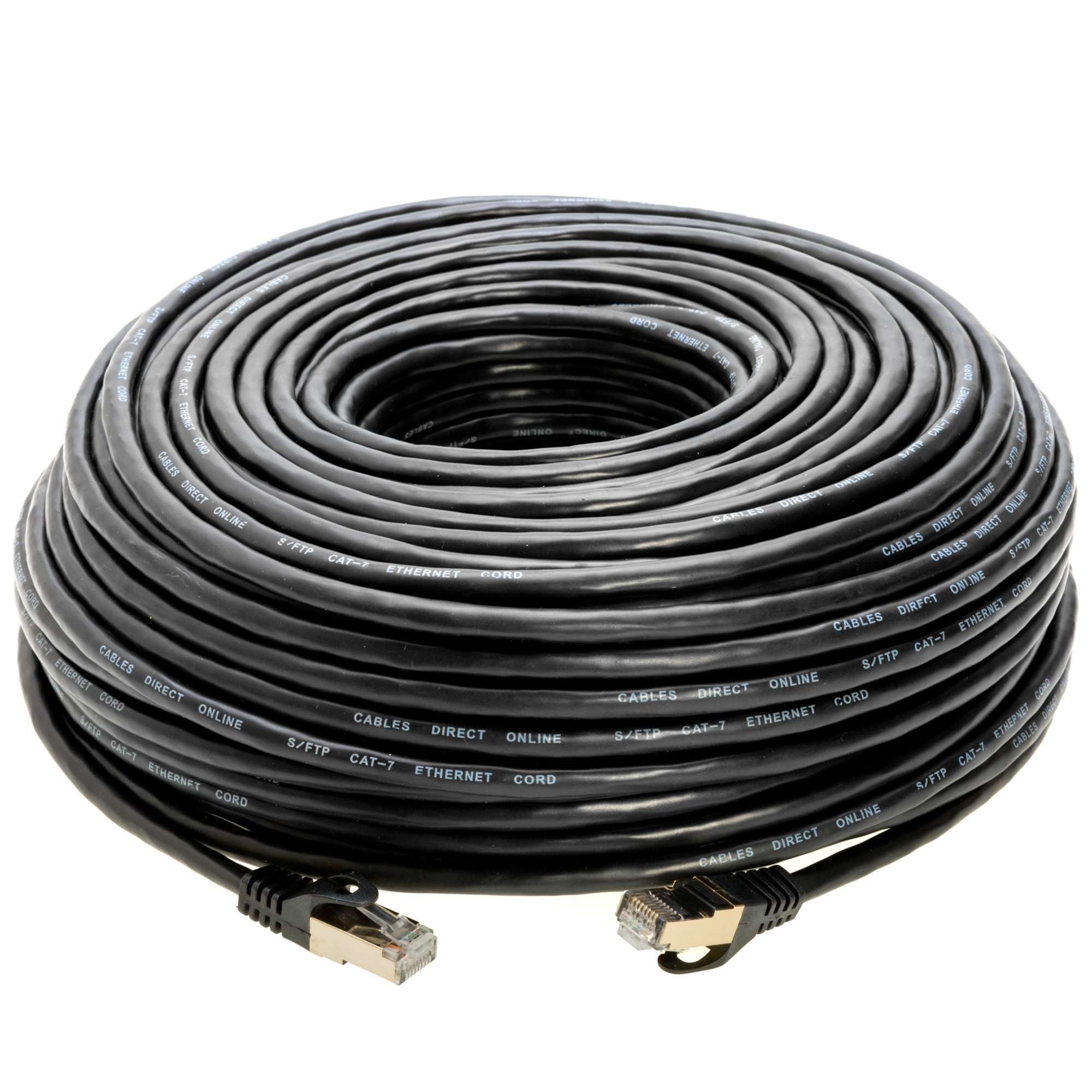 Cables Direct Online Cable de conexión Ethernet de red de cobre S/FTP Cat7 de 100 pies, cable de Internet, compatible con PC, laptop, módem, router, televisores, cable de impresora, consolas para el