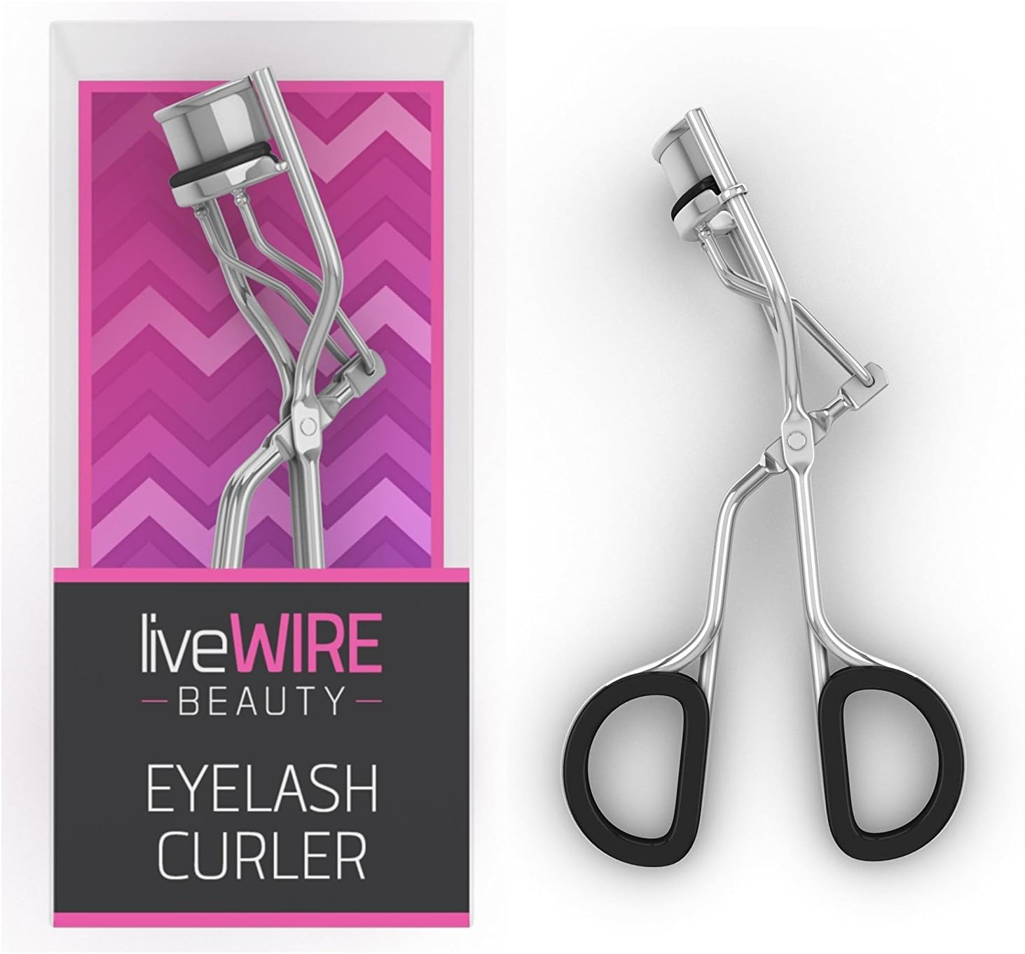 Professional Eyelash Curler - Never Needs Refill Pads! - Doesn't Pinch Or Pull! - Best Curl For Fuller Eyelashes With Cute Pink Packaging