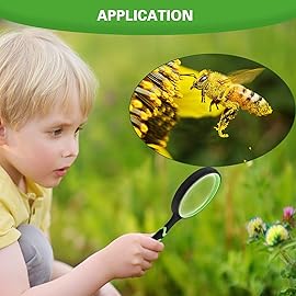 Magnifying Glass, 75MM Handheld Reading Magnifier with Non-Slip Soft Handle for Seniors Book Newspaper Reading and Kids Nature Hobby Exploration