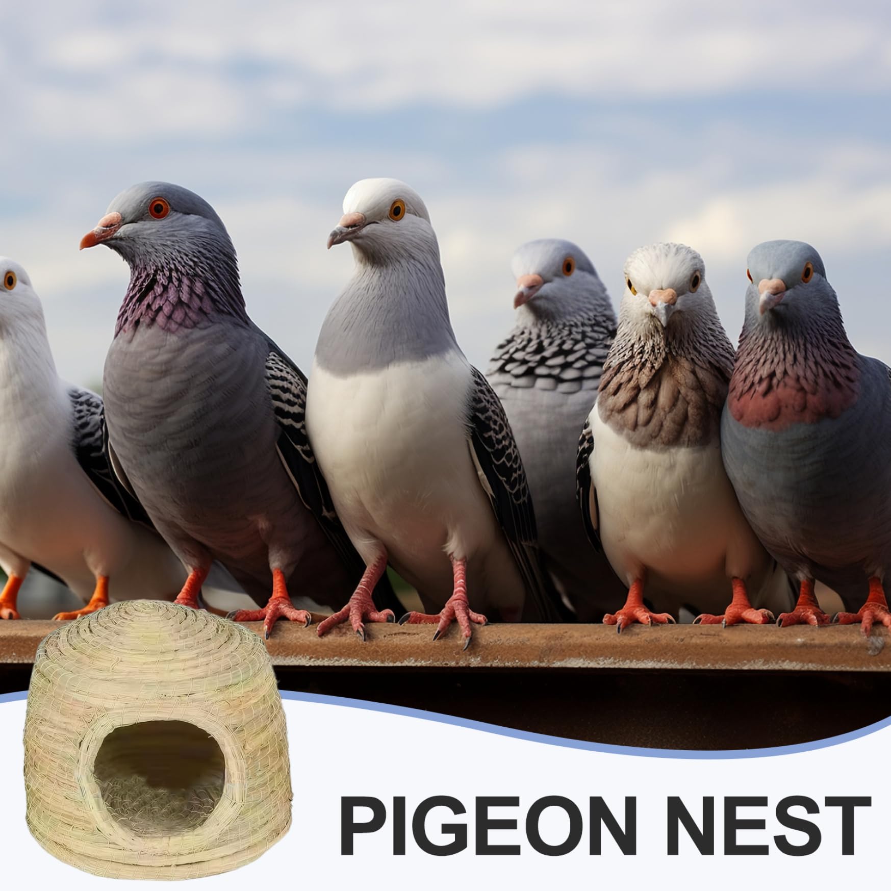Nido per Uccelli per Gabbia, Nido per parrocchetti Intrecciati in Paglia da 11, 8x8, 3 Pollici