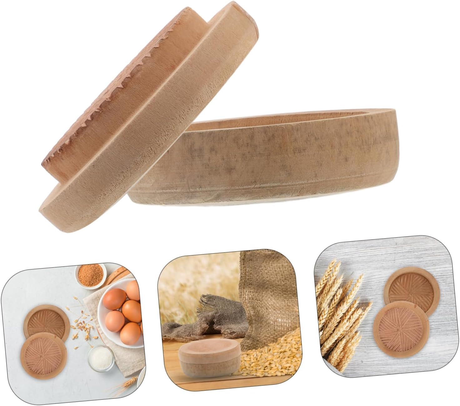 Manual Grain Mill Wooden Container Small Flour Grinder for Kitchen Handheld Rice Milling Tool Sturdy Portable