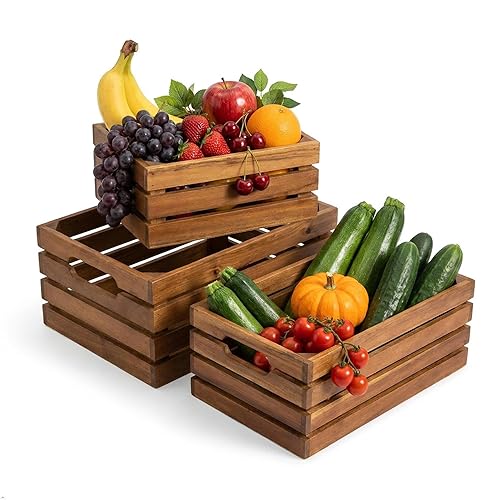 VICTORY RELAX Nesting Wood Storage Crates (Set of 3) -