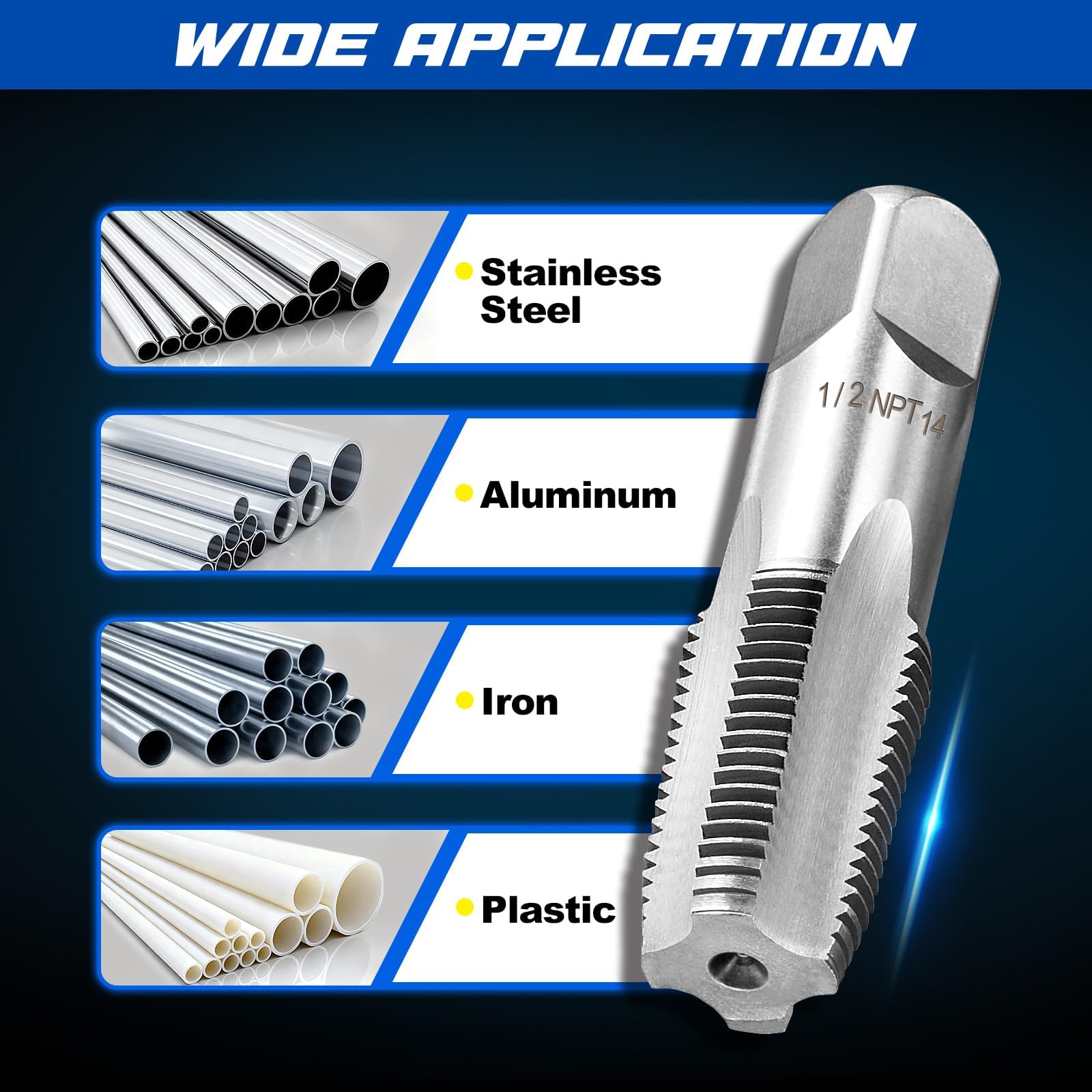 Toolwiz NPT Pipe Tap Set - 6 Sizes -6