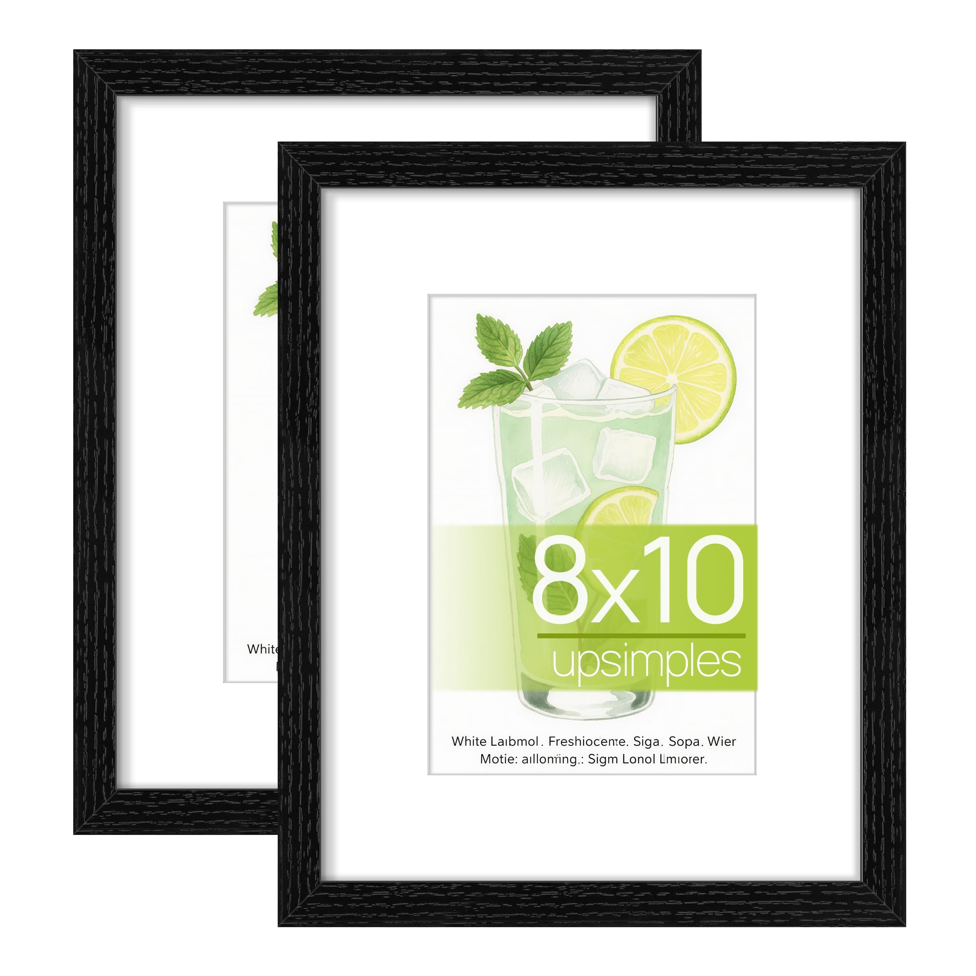 upsimples 8x10 Picture Frame, Display Pictures 5x7 with Mat or 8x10 Without Mat