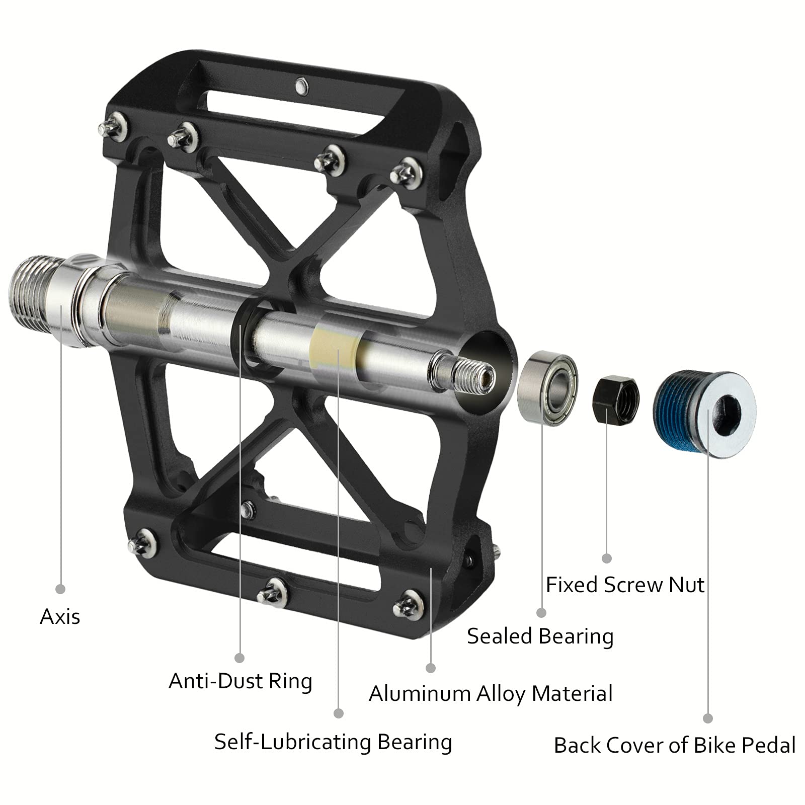 Pedali Mtb Shimano Adattatori Per Pedali Bici Da 1/2 A 9/16