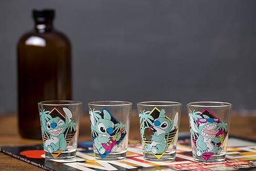 Miniatura 9 de Silver Buffalo Disney Lilo and Stitch Poses - Paquete de 4 mini vasos, 1.5 onzas