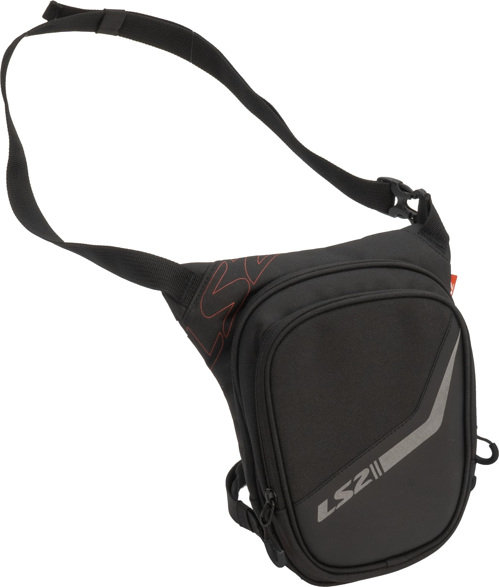 LS2 Freedom Sac de jambe 2L Noir Sac banane Moto avec bandoulière réglable, Noir , 2.5 Litri, tactique