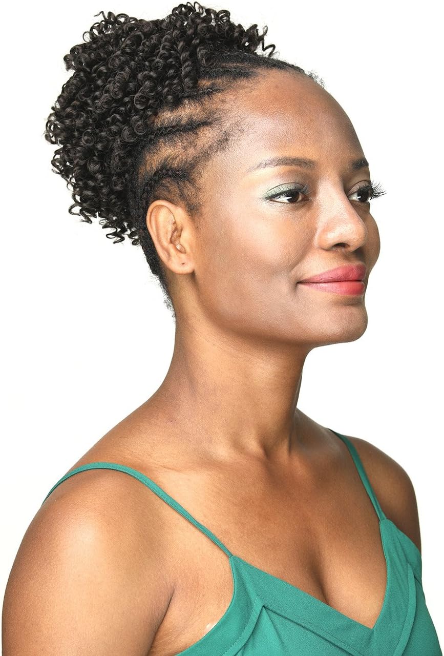 GOTTA Synthetic Brown Hair Bun Afro Kinky Curly 8'' Scrunchy Hair Pieces for Women Chignon Hair Extesions Donut Updo