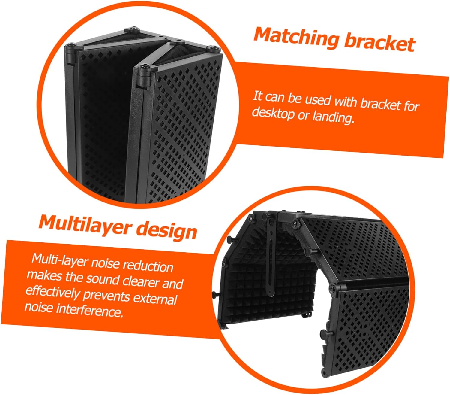 VICASKY Five-door Microphone Cover Windproof Pop Filter Soundproof Room Door Insulation Foam Covers