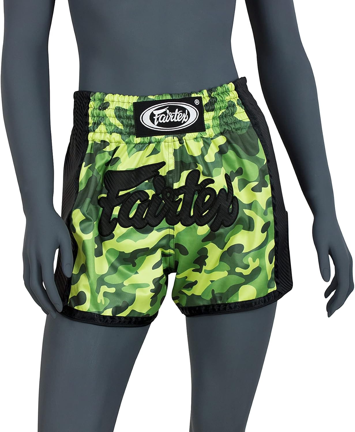 Fairtex Slim Cut Muay Thai Boxing Shorts - BS1710 (Green Camo, X-Small)