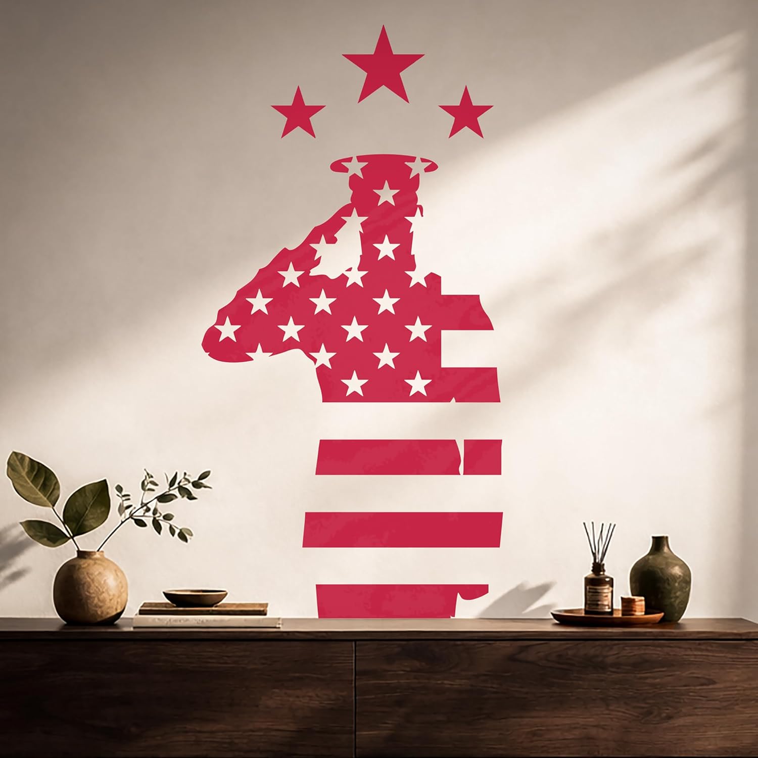 Large Vinyl Wall Decal Veterans Day USA Flag Soldier Patriotic Art Decor Stickers Mural (ig5374)