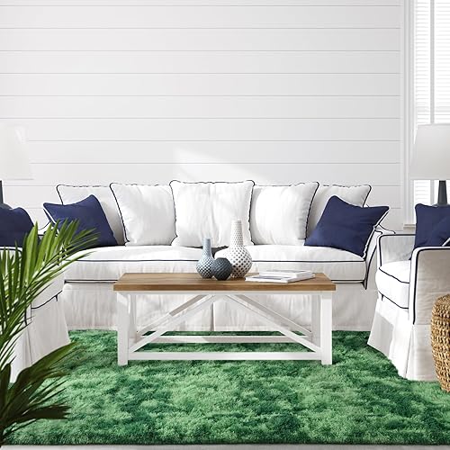 Miniatura 27 de TWINNIS Alfombras grandes de pelo largo de 4 x 6 pulgadas para sala de estar, dormitorio, teñido anudado gris oscuro, alfombras de felpa súper