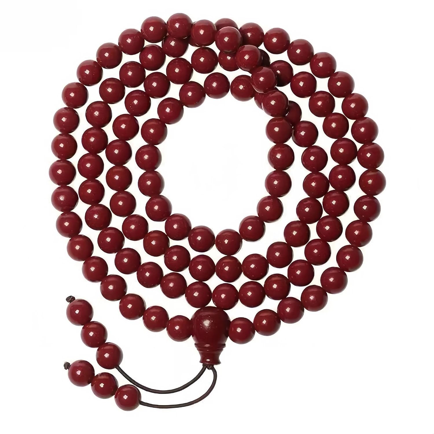108 Bead Cinnabar Feng Shui Bracelet – Lucky Charm for Wealth and Good Fortune, Symbolizing Protection and Blessings, Great Gift.