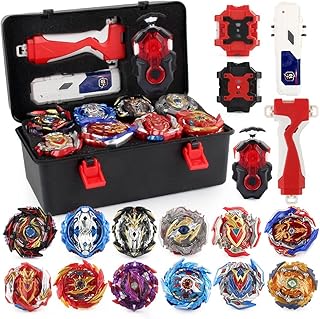 Bey Battling Top Burst Gyro Toy Set 12 Spinning Tops 3 Launchers Combat Battling Game with Portable Storage Box Gift for Kids Children Boys Ages 8+