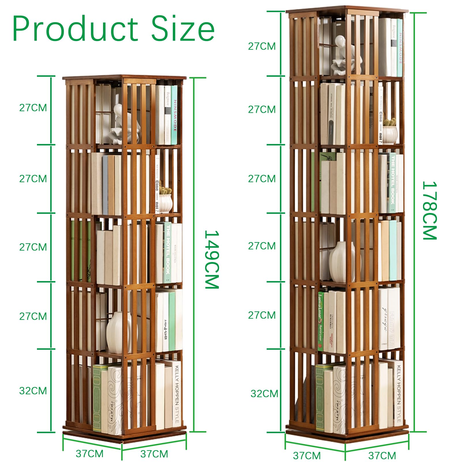 Aheaplus Rotating Bookshelf, 360 Display Corner Bookshelf For Sall - View #14
