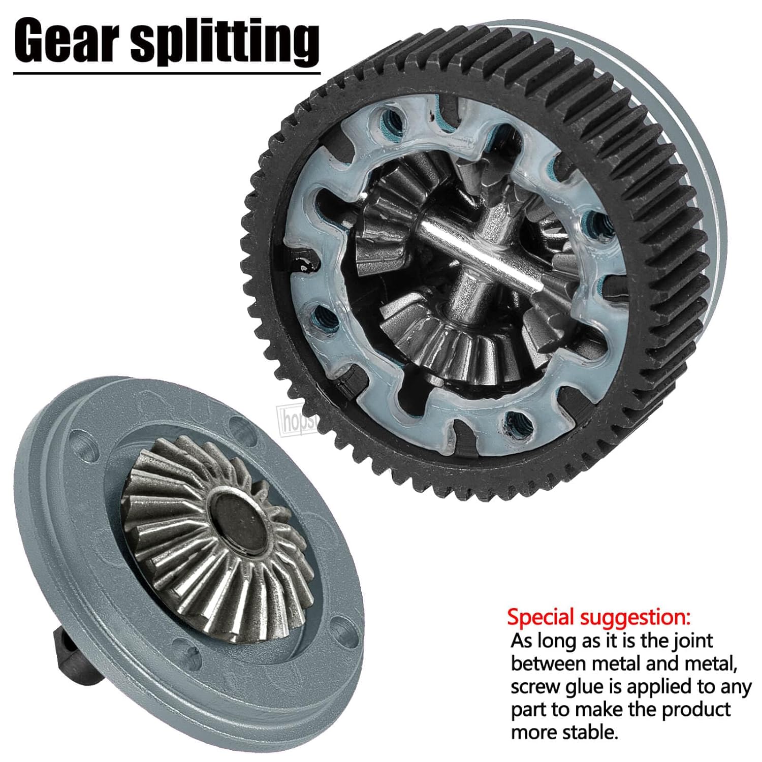 RC Upgrades Part for 1/10 Slash 2WD Rustler Stampede Bandit VXL XL-5,Aluminum Gearbox Transmission Gear Differential Transmission Gear,Titanium