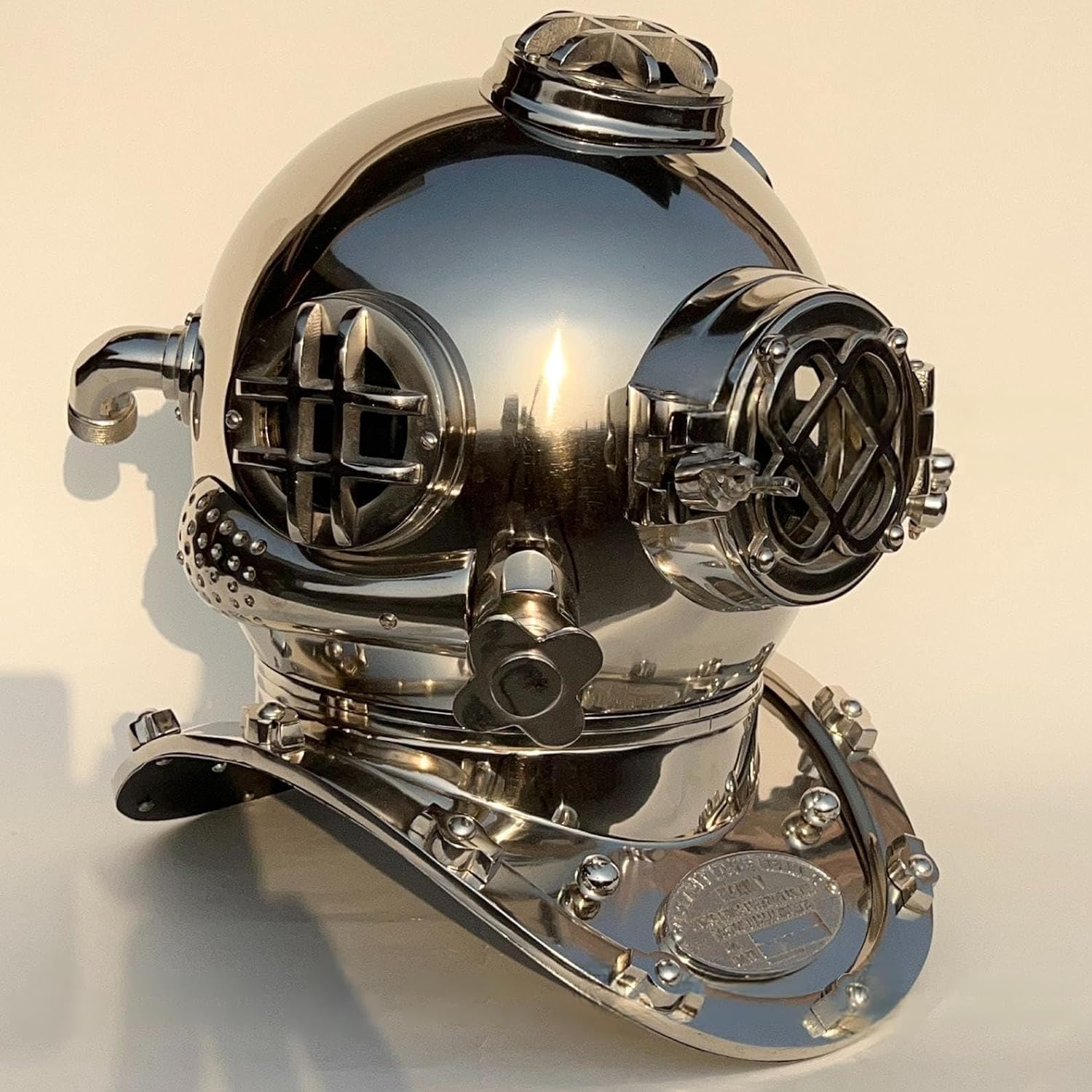 Chrome Diving Helmet US Navy Mark V Deep Sea Gift Scuba SEA Divers Helmet 18"