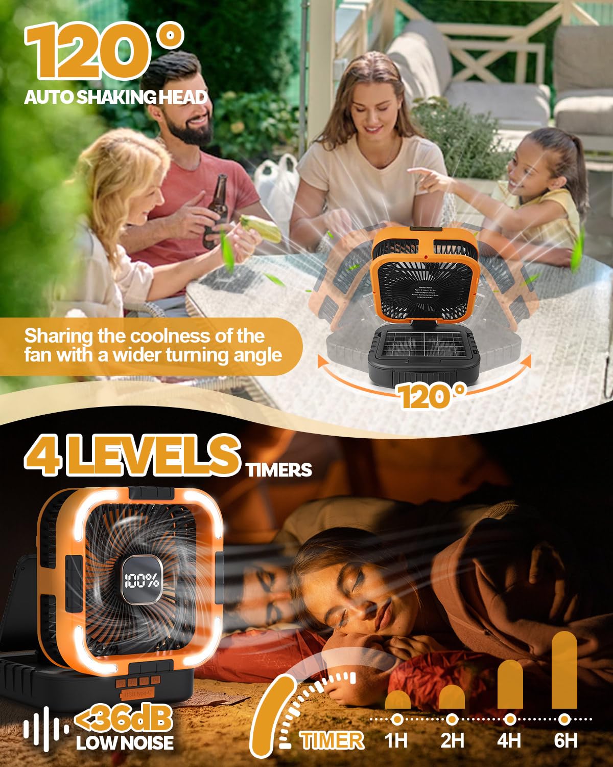 Ventilador Solar Maraiss 25000mAh - 6 Velocidades Com Lanterna
