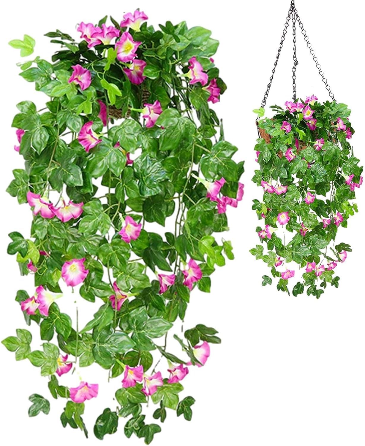 造花付き壁掛プランター2点◆壁飾り◆人工観葉植物◆N-2606FB12 Amazon｜造花朝顔 観葉植物 人工造花 壁掛け フェイク グリーン 植物