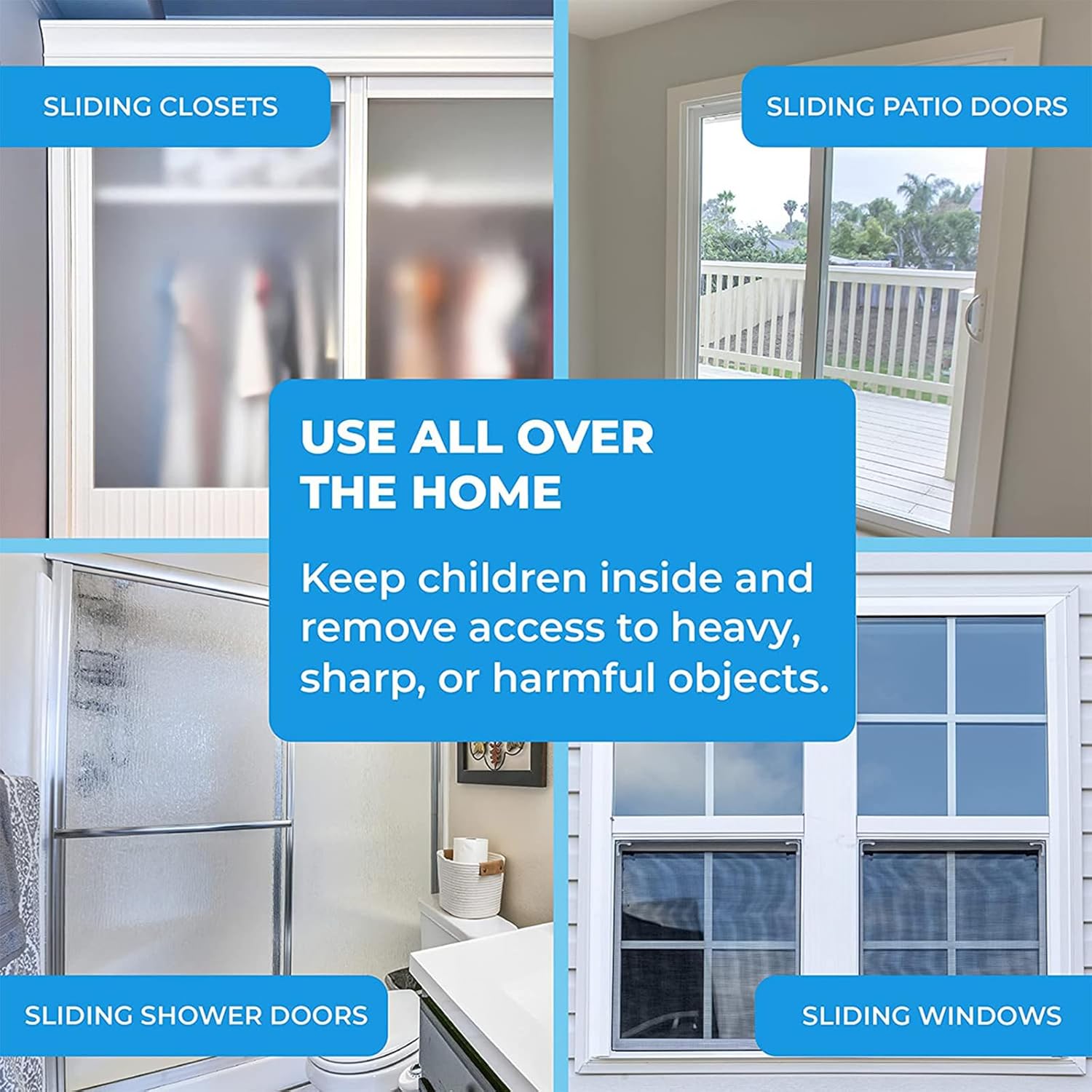 Sliding Glass Door Lock - 2 Pack Safety Window Lock for Sliding Windows, Patio Doors, and Closet Doors - No Drilling Required, Easy Installation, Enhances Security and Stability.Green