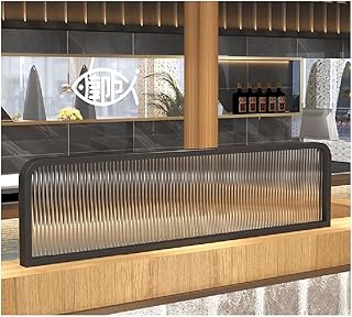 Stylish Tempered Glass Partition with Golden Metal Frame – 0.8m x 30cm f...