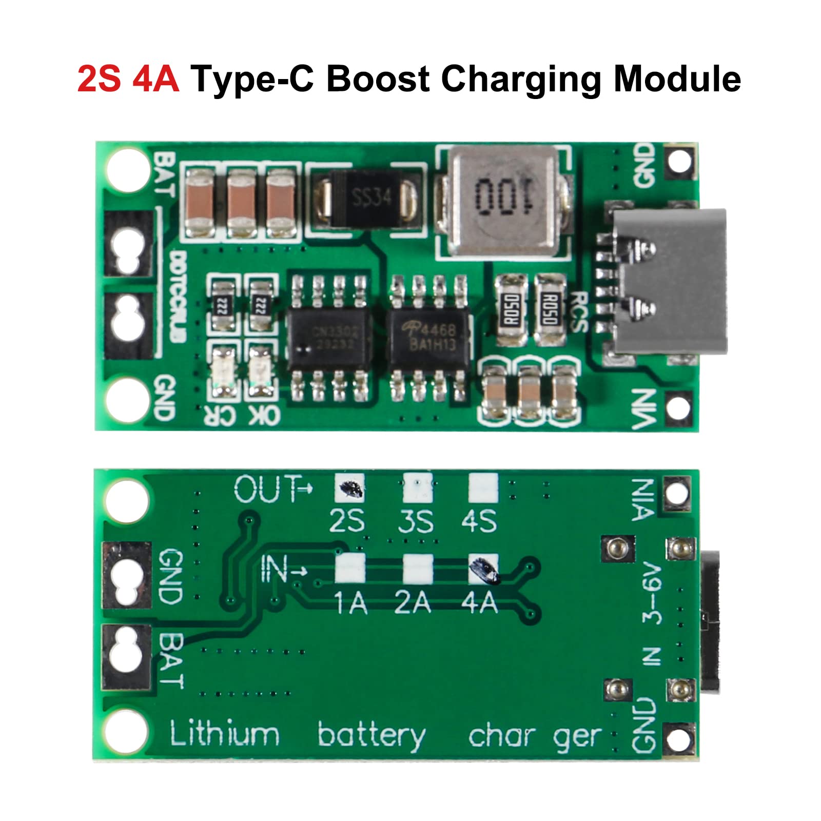 Snapklik.com : 2PCS 2S 4A Type-C USB Lithium Li-ion Battery Charging ...