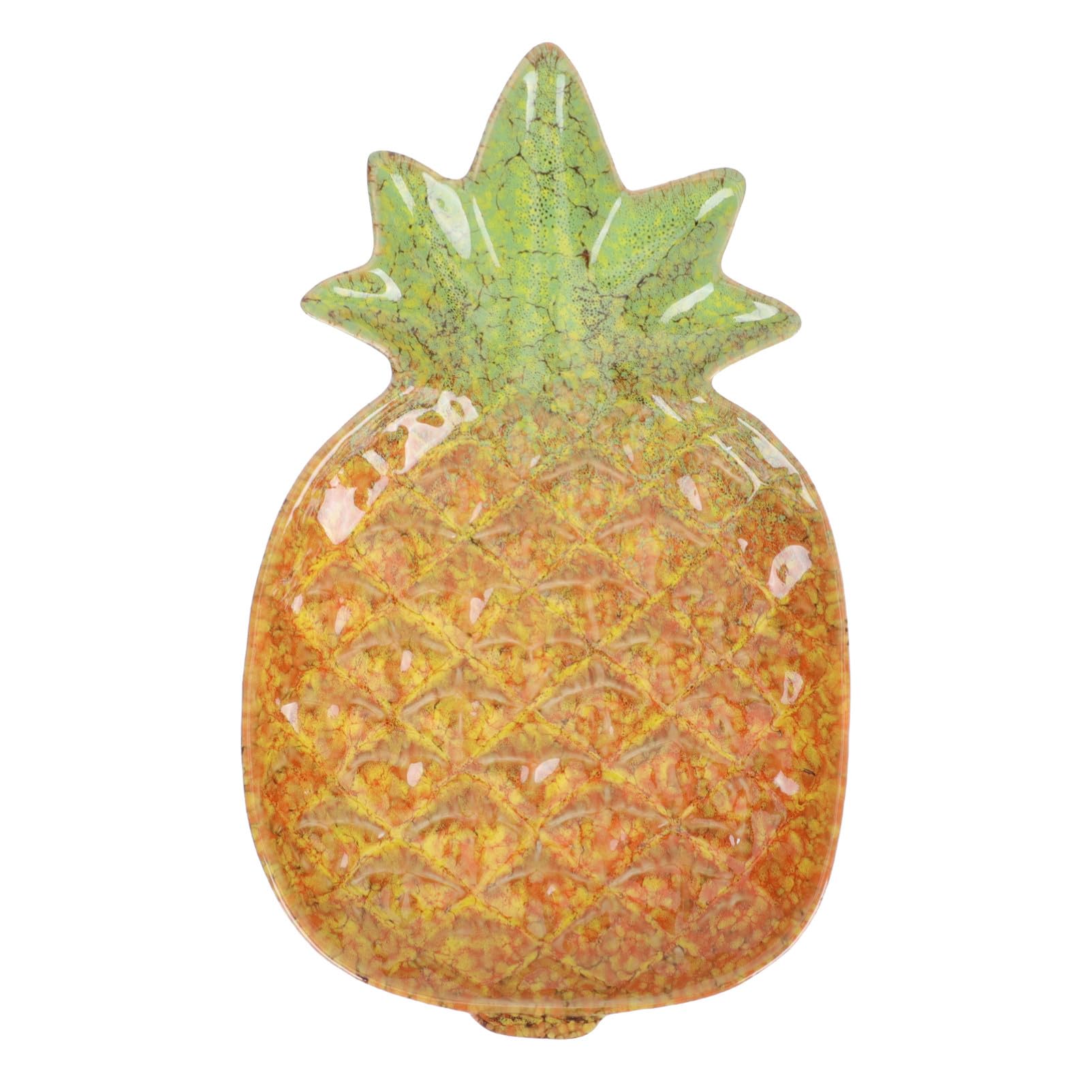 Assiette à dessert multifonction céramique orange ananas salade