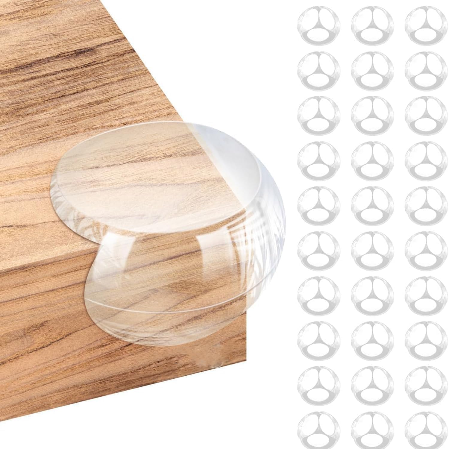 30 PCS Corner Protectors Child Safety, Clear Furniture Desk Corner, Baby Protectors & Edge Safety Bumpers Cushion for Table Edges & Sharp Corners, Kid/Baby Proofing (Round)