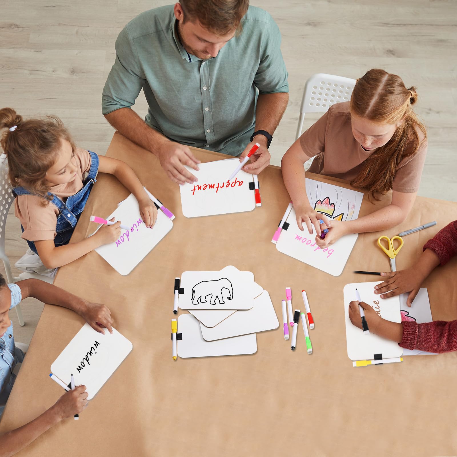 12 Pack Dry Erase Boards - Double Sided 5x7 Inch Small Whiteboards With Markers, Erasers & Holders For Kids Classroom Office