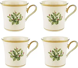 Lenox 897081 Holiday Mugs, Set of 4, Christmas Dinnerware, Hosting
