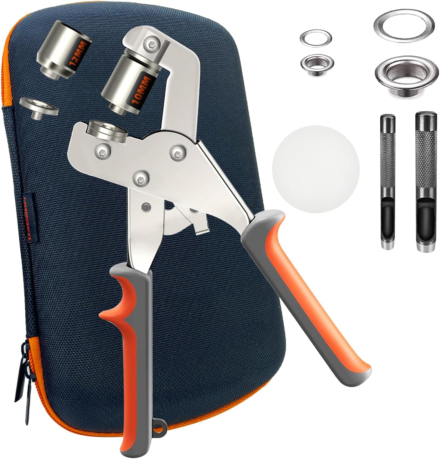 Hapden Heavy-Duty Grommet kit (3/8 and 1/2) Includes a Bag, 200 10 mm Grommets and 200 12 mm Grommets. Eyelet and Grommet Tool kit for DIY Tarp Ring Repair and Installation.