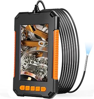 Industrial Endoscope Camera, 3.9mm Borescope Inspection Camera 4.3'' Screen 1080P HD Snake Camera with Light, Semi-Rigid Cable, 32G TF Card for Car, Engine, Pipe Checking (3.9mm, 6.5Ft)