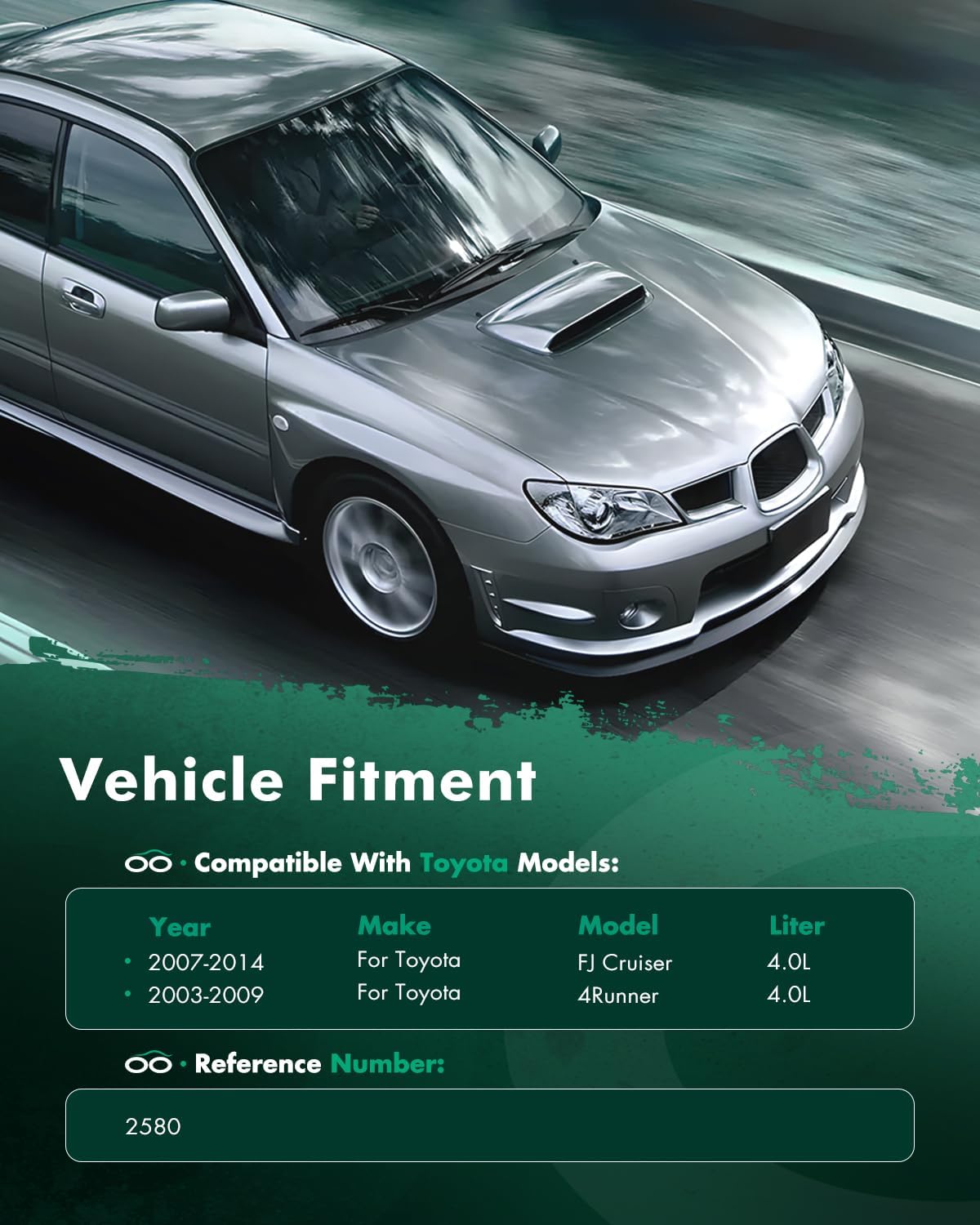 SCITOO Engine Coolant Aluminum Radiator Assembly for 2003-2009 for Toyota for 4Runner 4.0L 2007-2014 for Toyota for FJ Cruiser 4.0L; Replace: 2580