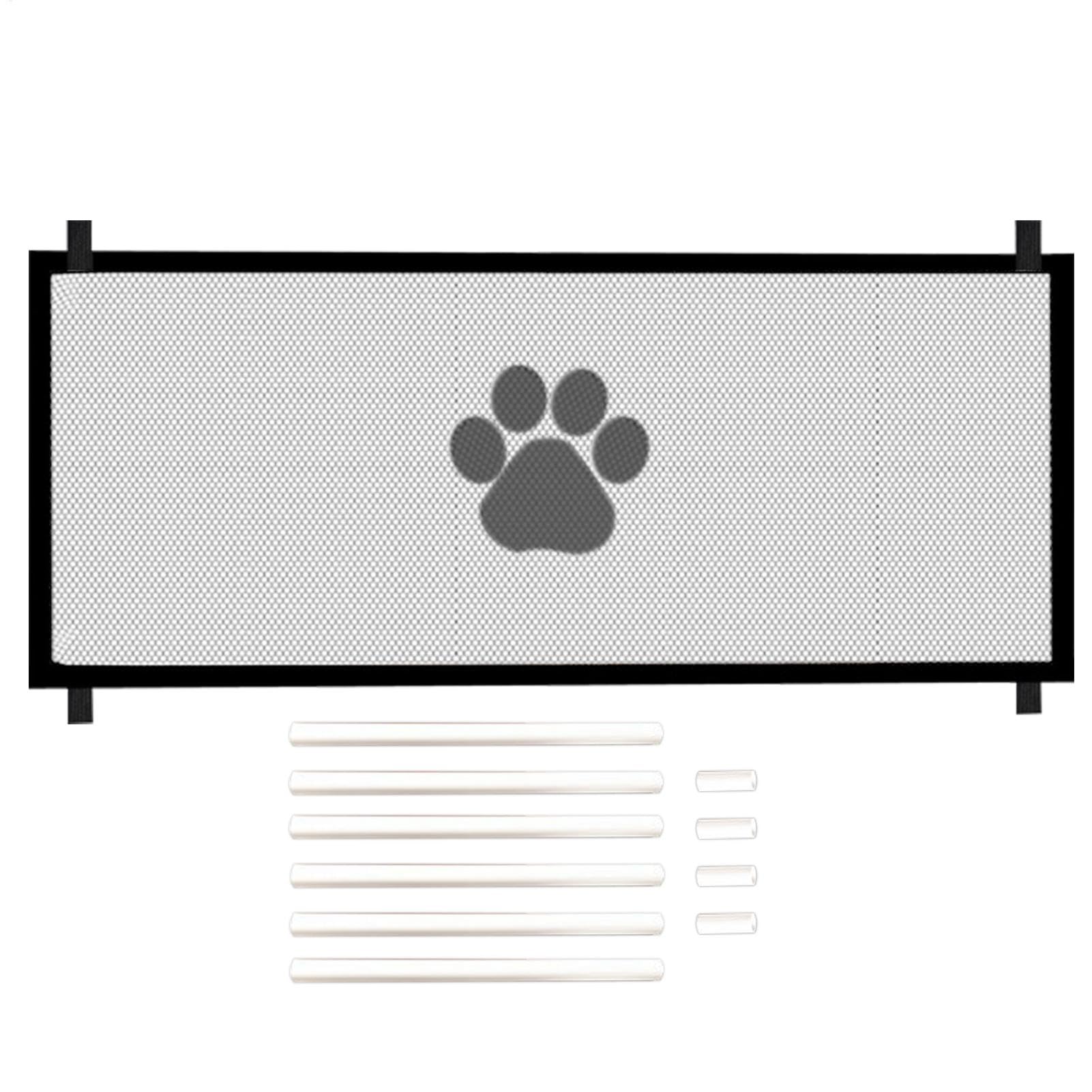 Retractable Dog Gate For Stairs, Foldable Pet Gates For Dogs Indoor, Extendable Extra Wide Stair Gate, Mesh Babygate For Door, Doorway, Halls, Kitchen, Deck, Porch, Patio