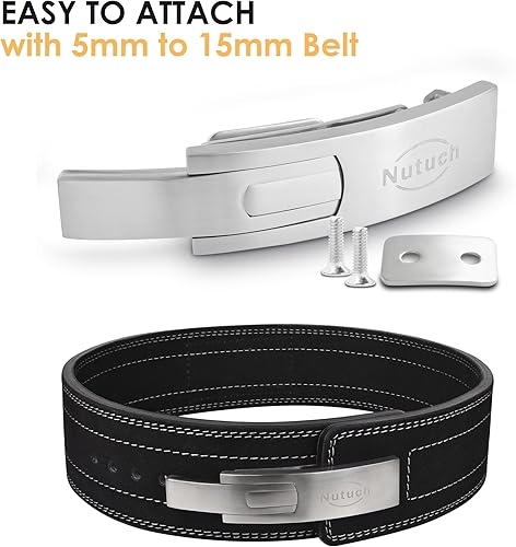 Miniatura 5 de Hebilla de palanca de acero inoxidable para cinturones de levantamiento de pesas  Hebilla de palanca de repuesto para cinturones de levantamiento de