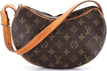 Pre-Loved Croissant Handbag Monogram Canvas PM, Brown