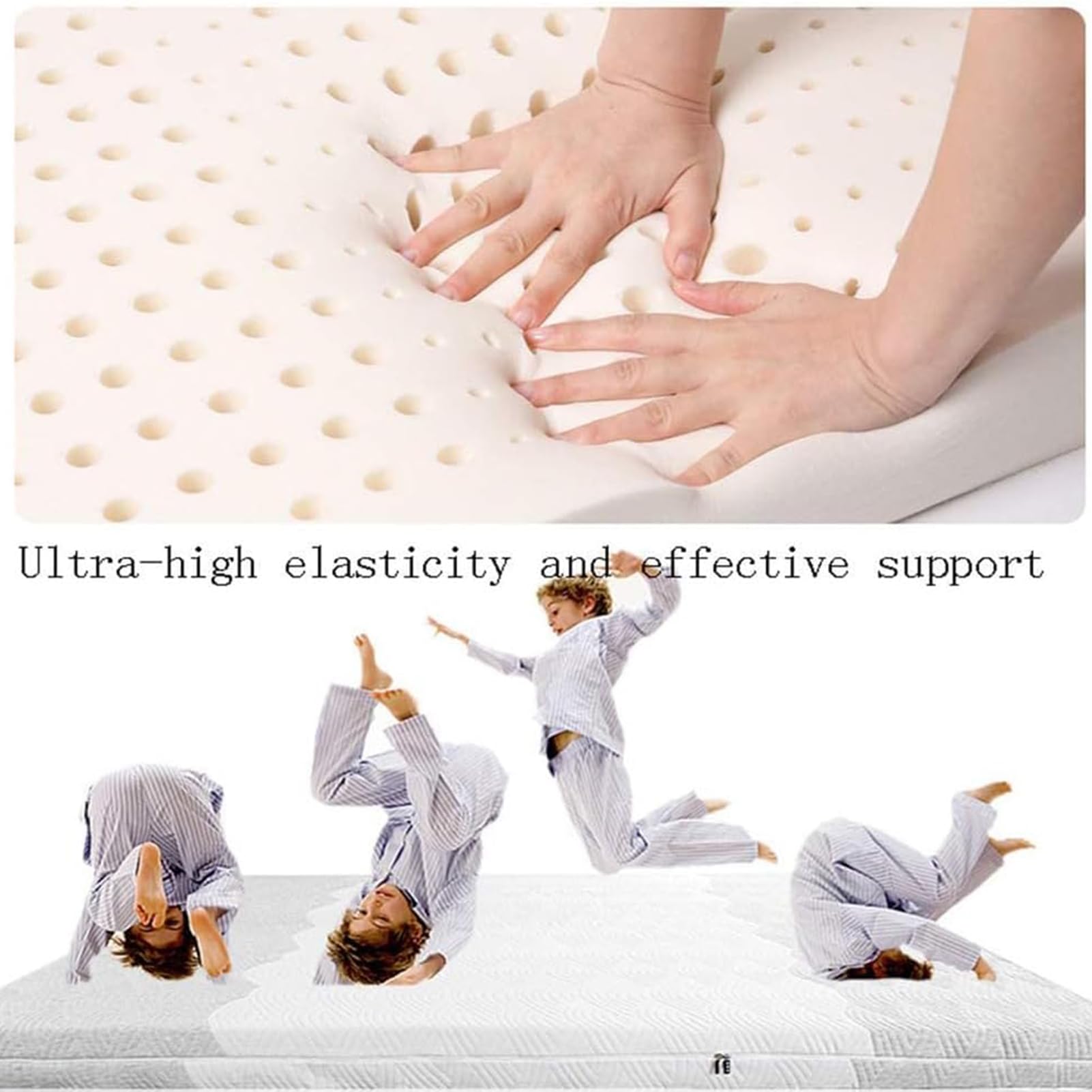 Cubrecolchón de látex 100 % natural de alta calidad, 2,5/5 cm de grosor, cómodo protector de colchón para camas individuales y dobles, accesorio ideal para el hogar, 170 x 210 cm