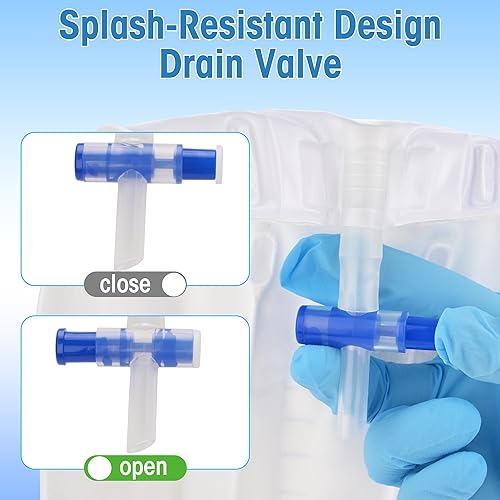 Miniatura 6 de Bolsa de pierna de catéter de 25.4 fl oz para hombres y mujeres, paquete de 10 bolsas de drenaje urinario con válvula antirreflujo, correas de tela