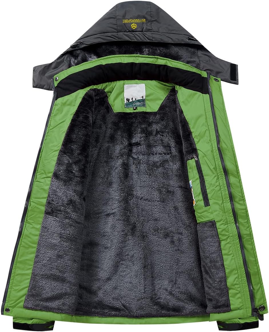 Men's Winter Ski Jacket Warm Fleece Waterproof Outdoor Mountain Hiking Windbreaker Hooded Snow Rain Coat - Image 3