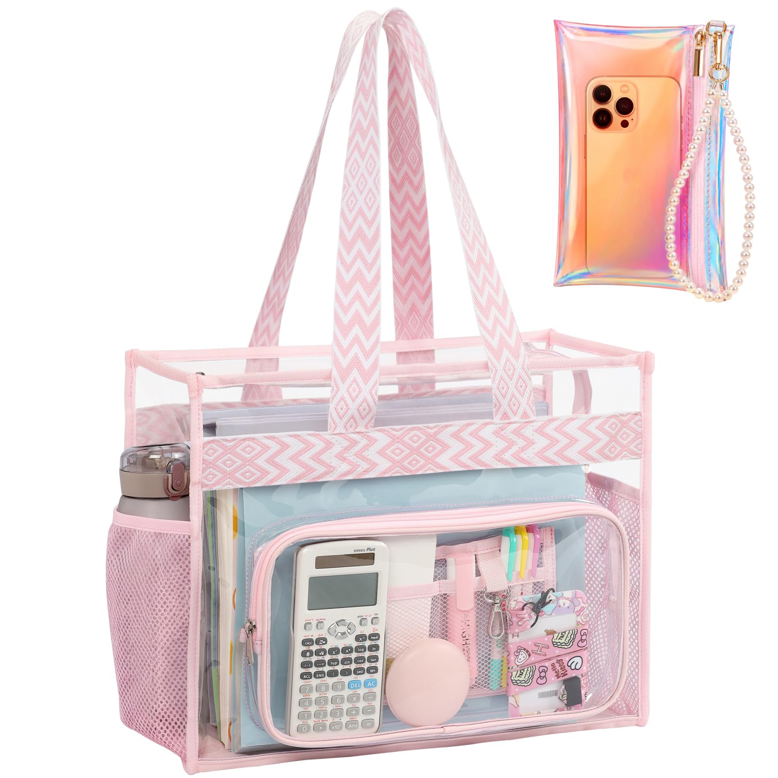 PACKISM Clear Tote Bag for School - Large Heavy Duty Clear Tote for Girls