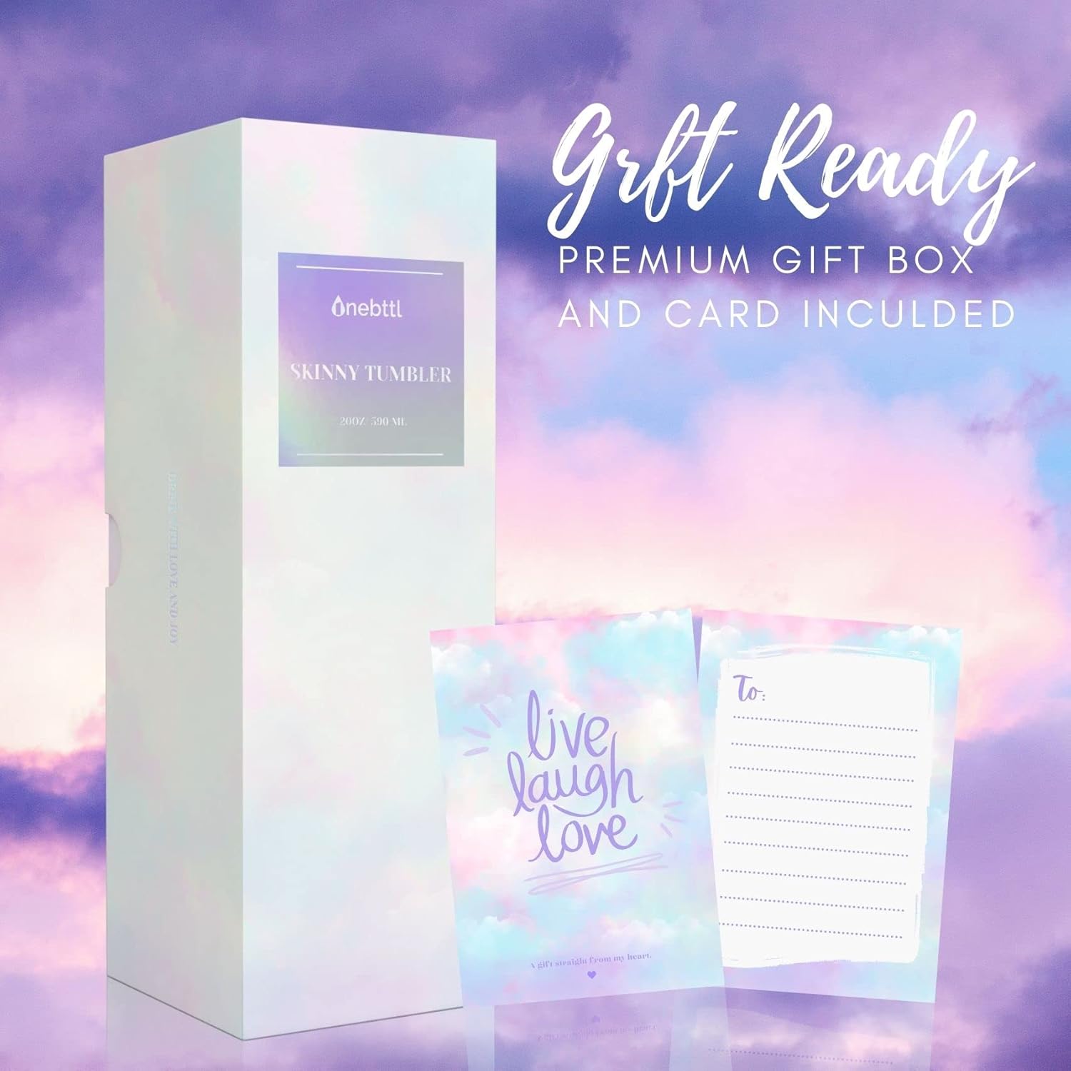 Onebttl Thank You Gifts, Thank You for Being Awesome, Appreciation Gift for Coworker, Boss, 20Oz Skinny Tumbler for Women, Glitter Blue & Purple - Image 7