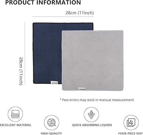 Miniatura 5 de MHW-3BOMBER Toalla de barra de café paños de limpieza cuadrados para barista paquete de 4 unidades herramienta de barra de café expreso paño de