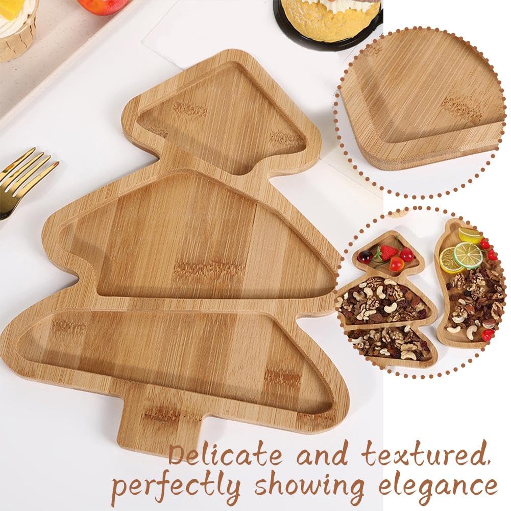 1 set gedeelde serveerplaat Kerstmis dienblad roze dienblad Kerstmis boomschaal boomvorm dessertbord verdeler snack