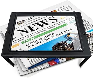 5X Leselupe mit Licht für Senioren Groß, Lupe mit Licht, Dimmbare Lupen mit 50 LED Licht, Größere Linsen, Klappbarer Ständer Hände Frei für Bücher, Arbeit, Nähen, Lesen, Sehschwäche