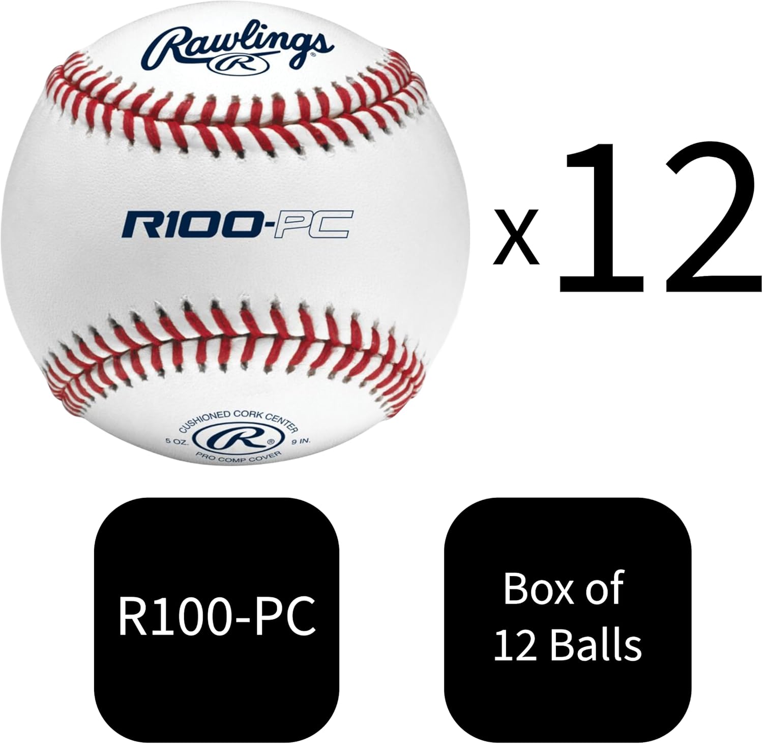 Rawlings | Pro Comp Practice Baseballs | Collegiate / High School / Travel | Flat & Raised Seam Options | 12 Count