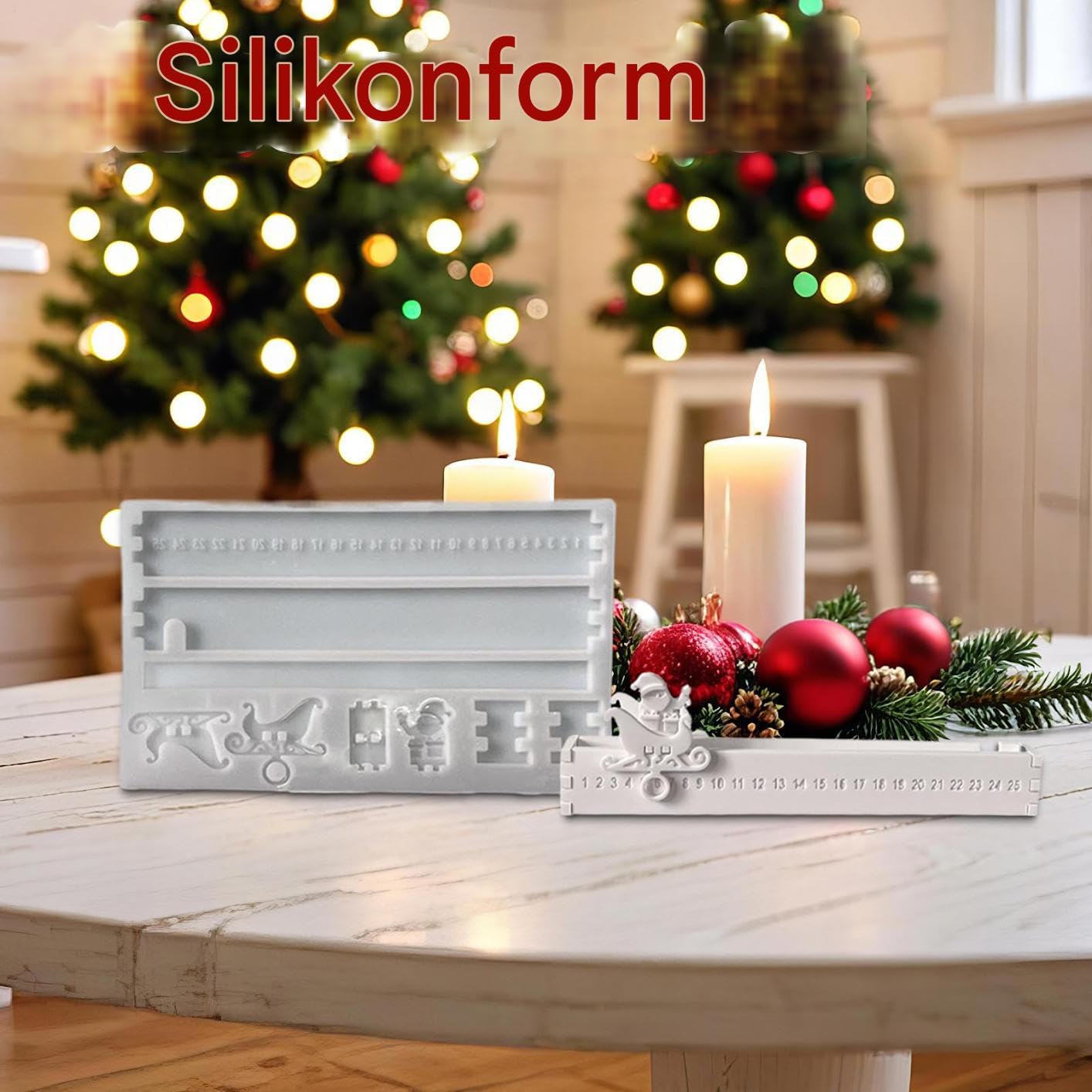 Adventskalender Silikonform 25 Tage Weihnachtskalender Formen Für Festtage | Für Gips Seife Kerze Schokolade Anfänger Und Enthusiasten