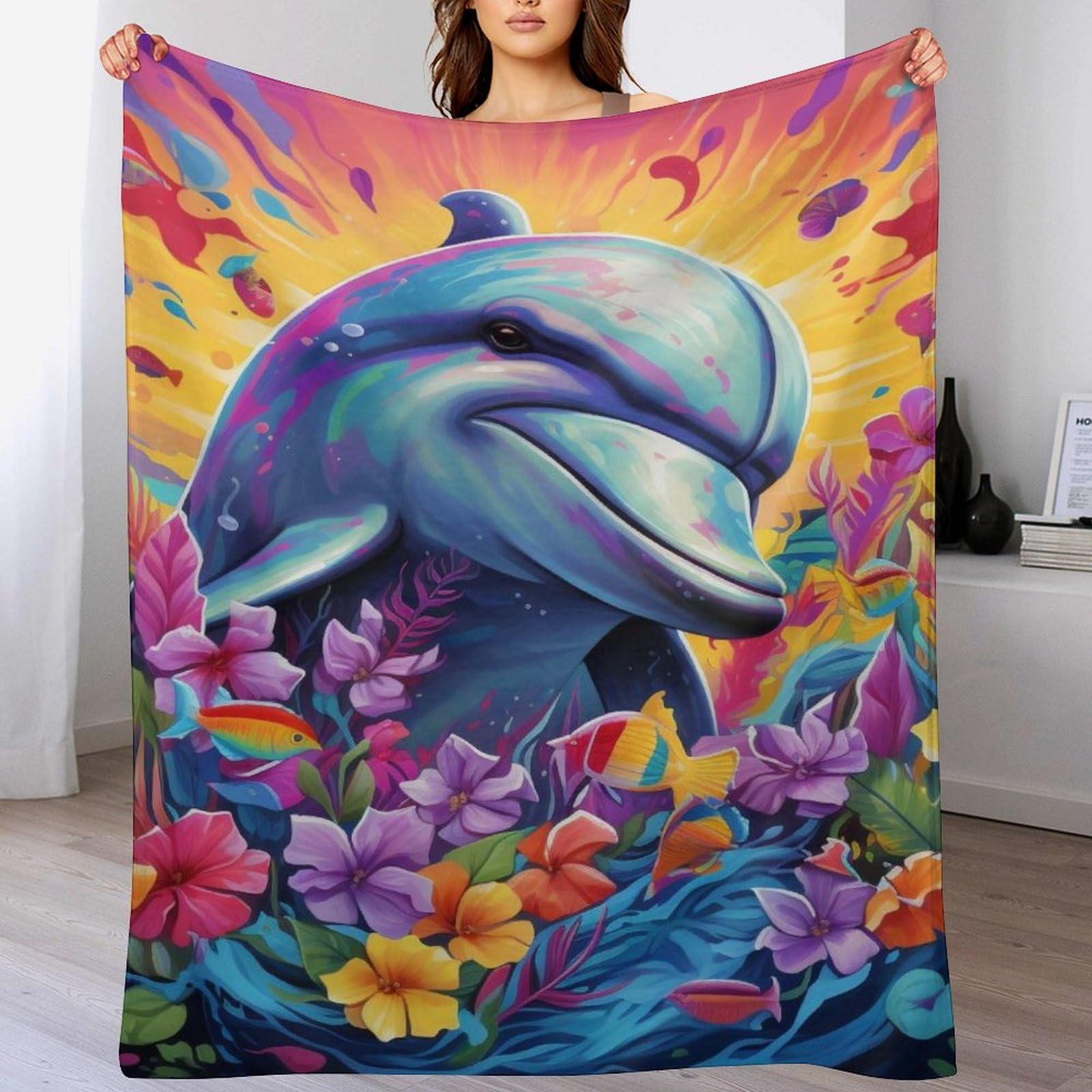 Manta de delfín suave infantil de 100x130 cm para todas las estaciones