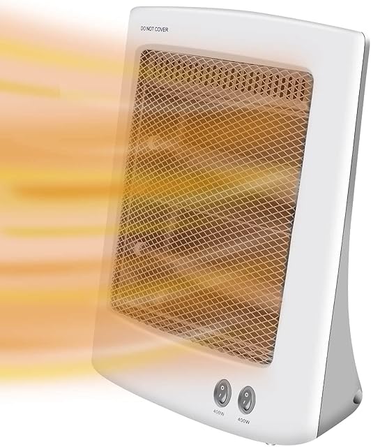 SONBION Infrared Heater, 800W Halogen Heater with 2 Heat Settings, Electric Heater Low Energy, Quartz Radiator Heaters for Home Office Bedroom Living Room Garage, Overheat and Tip Over Protection